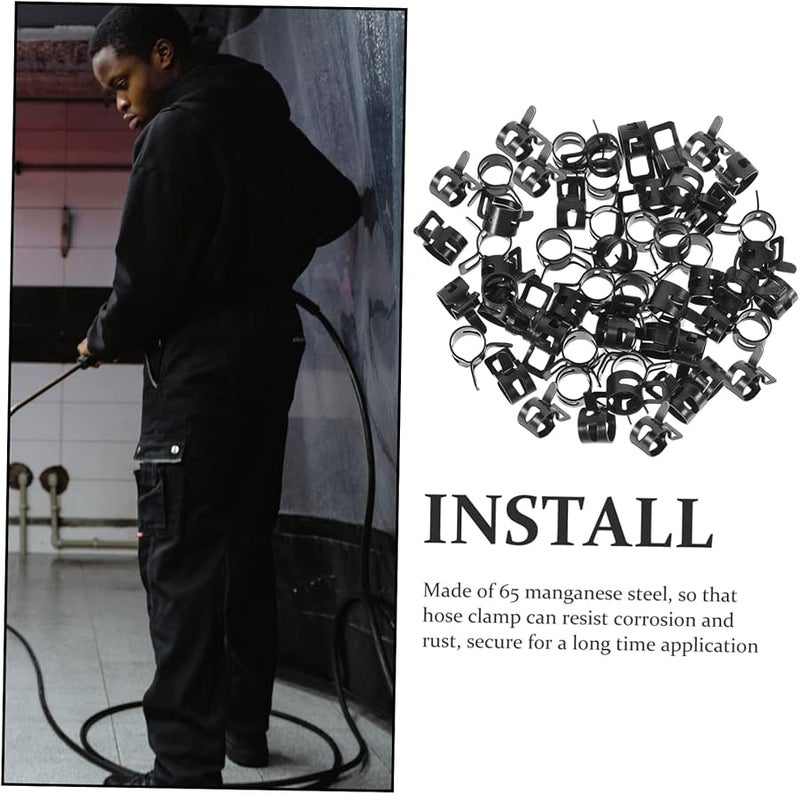 Balacoo 50 Pcs Heavy Duty Manganese Spring Hose Clamps For Water Line Leak Resistant Connection - Image 5